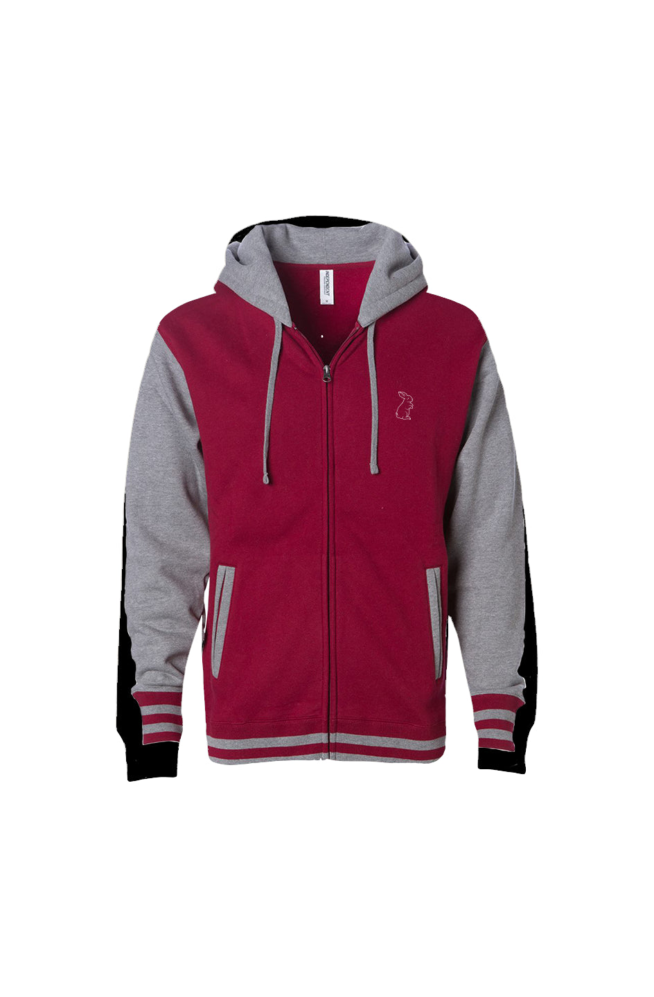 Sleepwalkers Red/Gunmetal Varsity Zip Hoodie